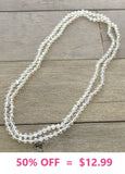 Crystal Clear 60" Layering Beaded Necklace