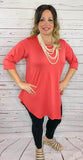 S-M-L : Coral Scoop Tunic