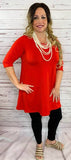 SMALL : Red Flutter Tunic