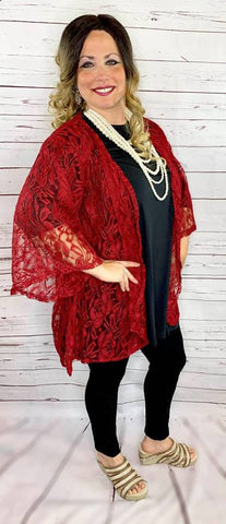 *Maroon Lace Cardigan – Shop Southern Charm