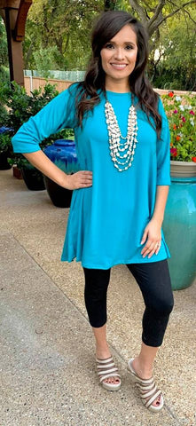 Small * Turquoise Flutter Tunic