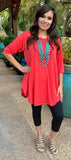 S-M-L : Coral Scoop Tunic