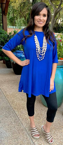 S/M :  Blue Flutter Tunic