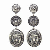 CONCHO Silver Western Triple Drop Earrings