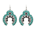 Turquoise Squash Blossom Style Inlayed Earrings