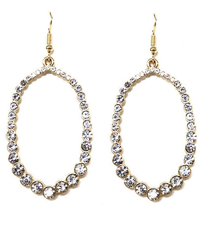 Gold Bling Outline Oval Earrings