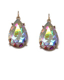 Iridescent Teardrop earrings gold tone