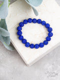 Royal Blue Rhinestone Paved Beaded Stretch Bracelet