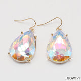 Iridescent Teardrop earrings gold tone