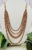 * Rose Gold Crystal Beaded 5 Layer Necklace