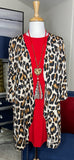 PLUS SIZE (3X) Leopard Drape Cardigan